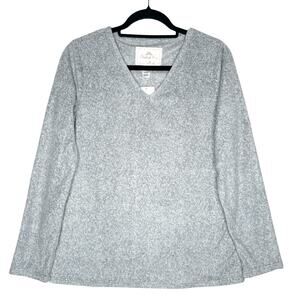 Goodnight Kiss Long Sleeve PJ Sleep Top Size Medium Nordstrom Gray Loungewear